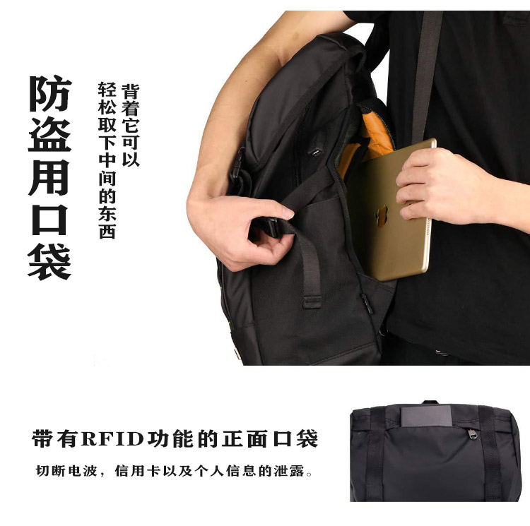 跨境熱賣(mài)電腦包背包男戶外旅行休閑雙肩包商務(wù)書(shū)包出差多功能男包(圖6)